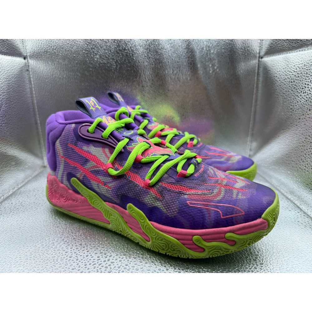 Size 6.5 Puma MB03 Toxic Basketball Shoes Mens Purple Excellent LaMelo Ball 1of1
